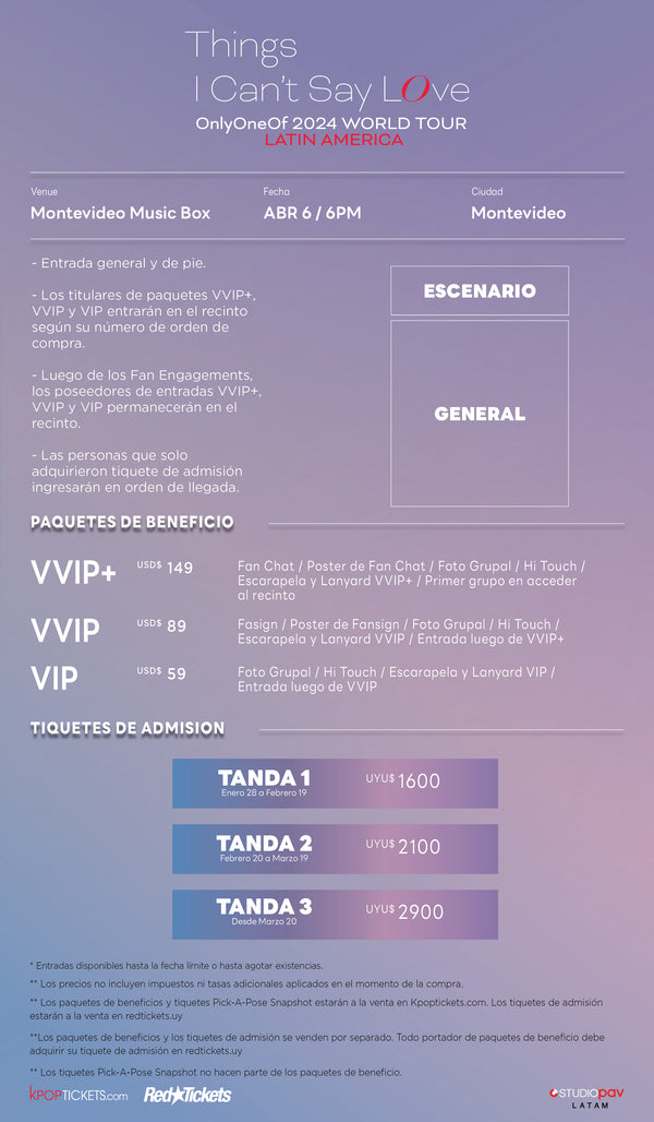 ONLYONEOF - MONTEVIDEO - VIP BENEFIT PACKAGE