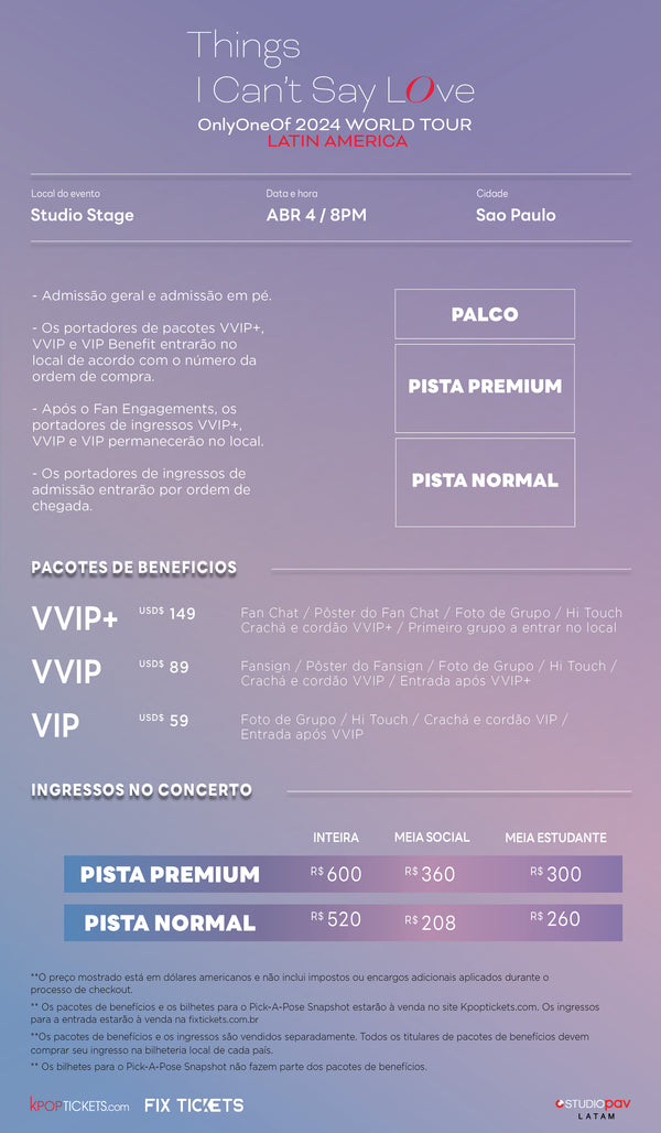 ONLYONEOF - SAO PAULO - VIP BENEFIT PACKAGE