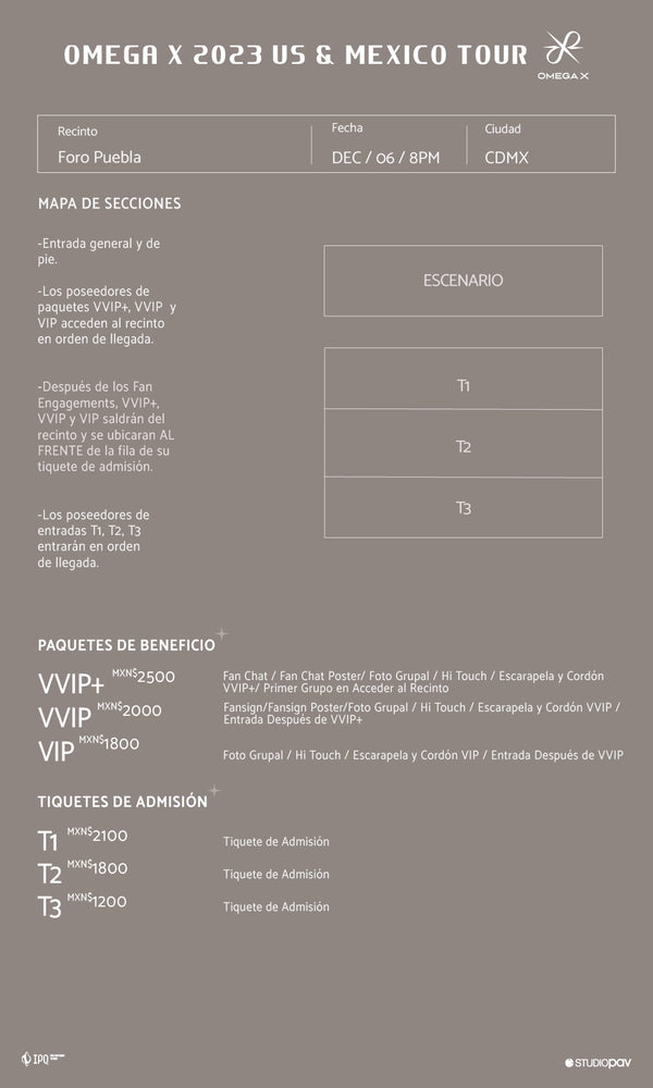 OMEGA X - MEXICO CITY - VVIP BENEFIT PACKAGE